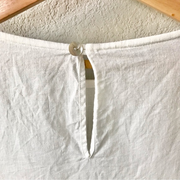 Bryn Walker White 100% Linen Tunic Dress Size Large Long Sleeve Lagenlook - Picture 5 of 8